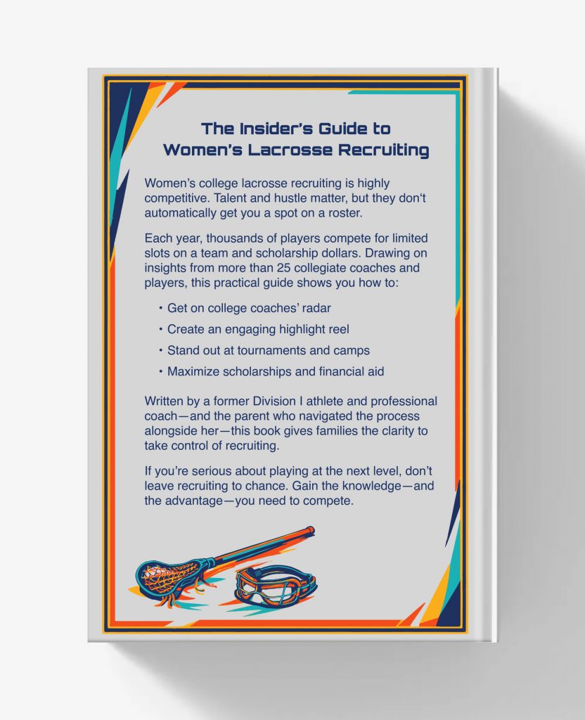 The back of the lacrosse recruiting guide book.